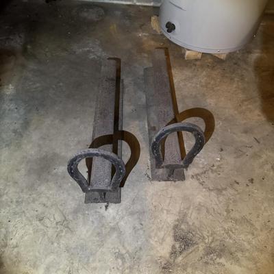 Large RR & Horseshoe Andirons