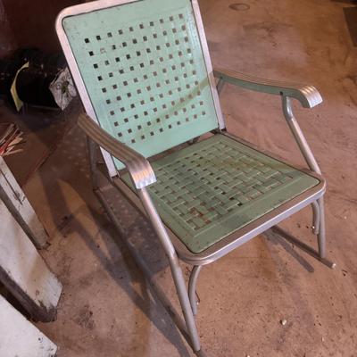 Vintage Green Aluminum Rocker