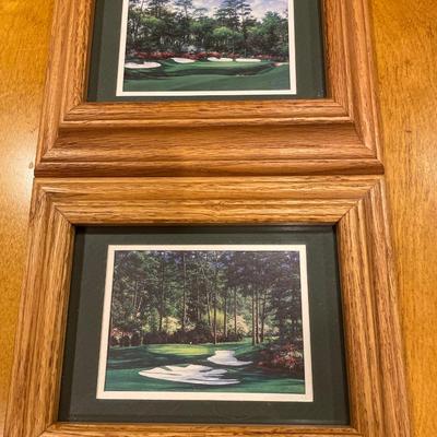 Wood framed Golf greens pictures