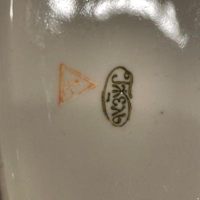 Small blue dog ceramic figures and Gzhel larger blue dog trinket box