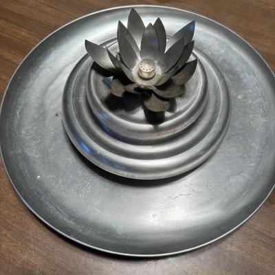 Vintage Aluminum Lotus Fountain