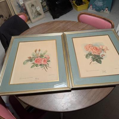 Vintage Framed Rose Prints