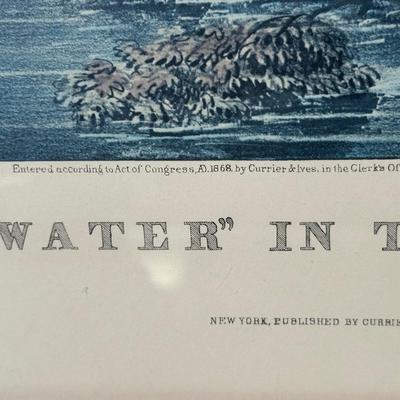 Framed “High Water in the Mississippi” Print – Currier & Ives