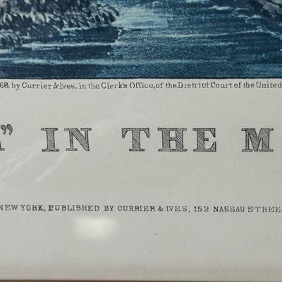 Framed “High Water in the Mississippi” Print – Currier & Ives