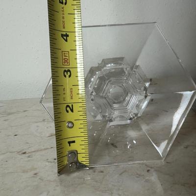 Pair of Val St. Lambert Crystal Candle Holders