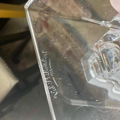 Pair of Val St. Lambert Crystal Candle Holders