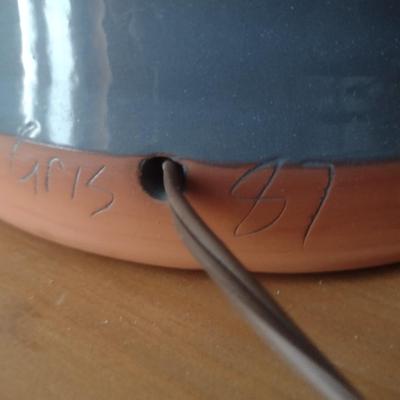 Hand Made Glazed Pottery Lamp with Shade- Signed by Artist (Extra Large)