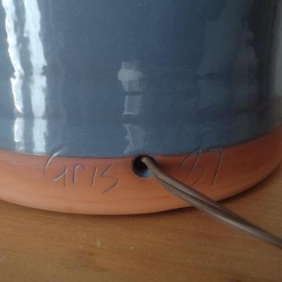 Hand Made Glazed Pottery Lamp with Shade- Signed by Artist (Extra Large)