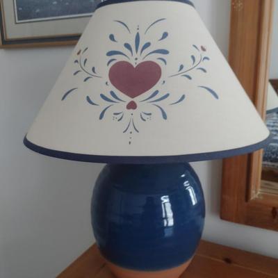 Hand Made Glazed Pottery Lamp with Shade- Signed by Artist (Extra Large)