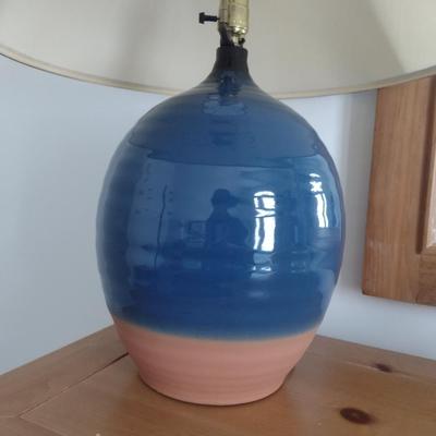 Hand Made Glazed Pottery Lamp with Shade- Signed by Artist (Extra Large)