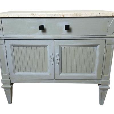 Pair of Thomasville Marble-Top Nightstands