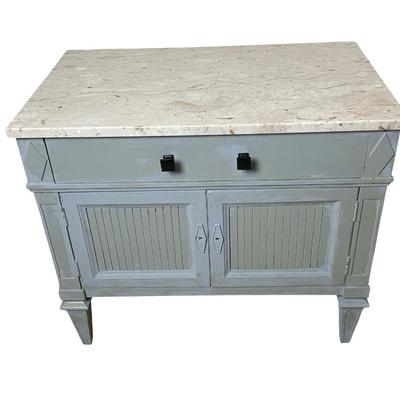 Pair of Thomasville Marble-Top Nightstands