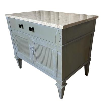 Pair of Thomasville Marble-Top Nightstands