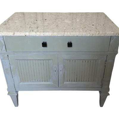 Pair of Thomasville Marble-Top Nightstands