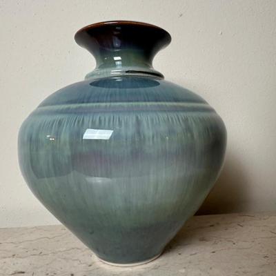 Blue Drip-Glaze Pottery Vase