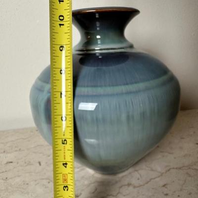Blue Drip-Glaze Pottery Vase