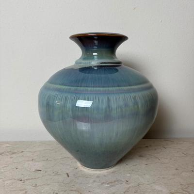 Blue Drip-Glaze Pottery Vase