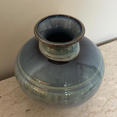Blue Drip-Glaze Pottery Vase