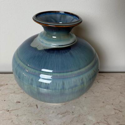 Blue Drip-Glaze Pottery Vase