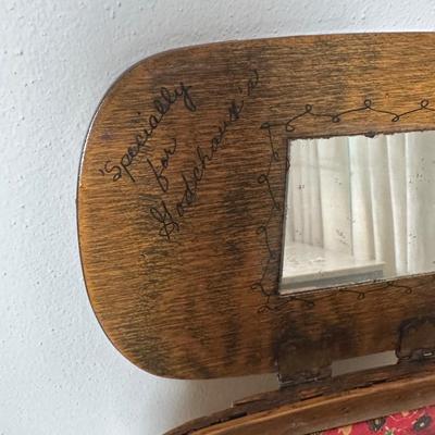 Two Vintage Woven Wooden Basket with Hand-Painted New Orleans Storefronts