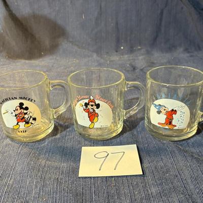 Anchor Hocking Disney's Mickey Mouse Club 1955 clear glass mug Lot