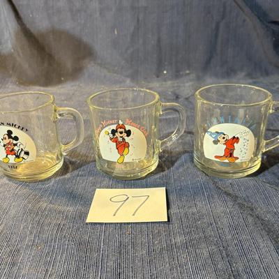 Anchor Hocking Disney's Mickey Mouse Club 1955 clear glass mug Lot