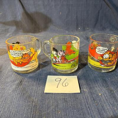 VINTAGE Garfield Glass Mug Coffee Cup McDonald’s Jim Davis 1978 1979 1980