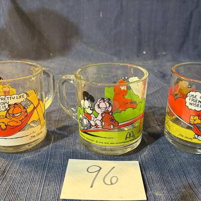 VINTAGE Garfield Glass Mug Coffee Cup McDonald’s Jim Davis 1978 1979 1980