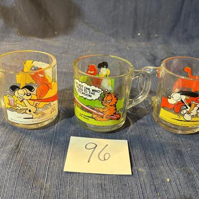 VINTAGE Garfield Glass Mug Coffee Cup McDonald’s Jim Davis 1978 1979 1980