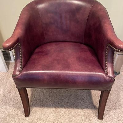 2 Studded accent chairs