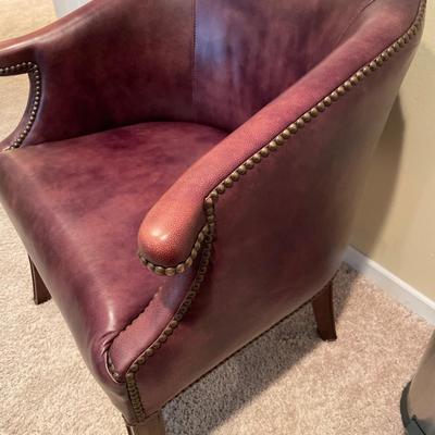 2 Studded accent chairs