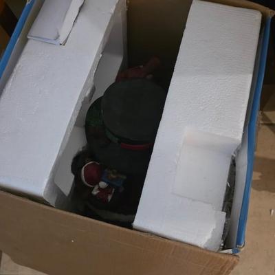 Large Lighted Holiday Snowman with Rotating Train — Boxed, Adapter Included (Music NOT Working) NO SHIPPING ON THIS ITEM