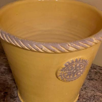 Sunny yellow ceramic planter