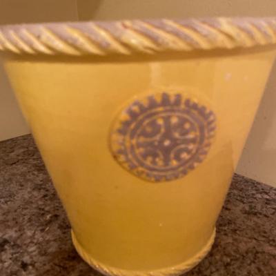Sunny yellow ceramic planter