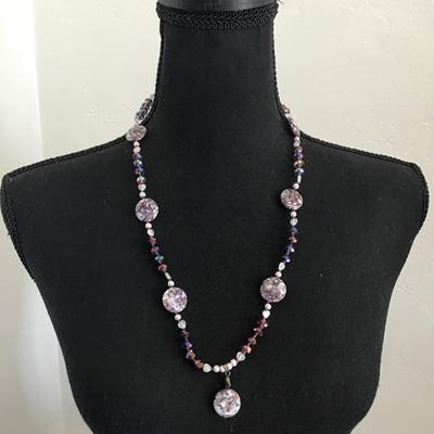 Cute Stone bead,& glass bead necklace