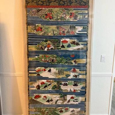 Very Large Antique Japanese Scroll In Plexiglass