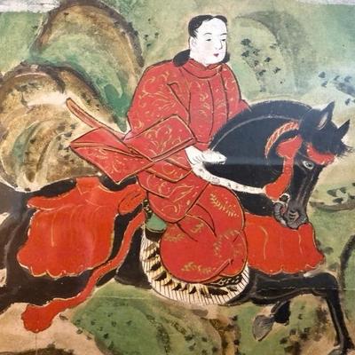 Very Large Antique Japanese Scroll In Plexiglass