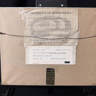 Authentic Henri Matisse Lithograph