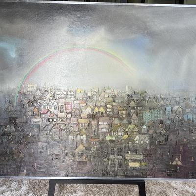 Large Rare Original Oil Painting by Bill Tolley - London c1970