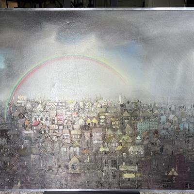 Large Rare Original Oil Painting by Bill Tolley - London c1970