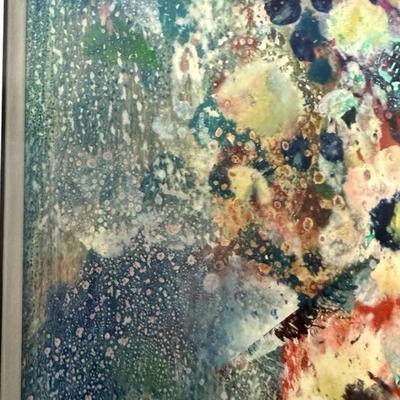 Original Harold Frank Mixed Media on Paper ‘Floral Impressions ‘ Art