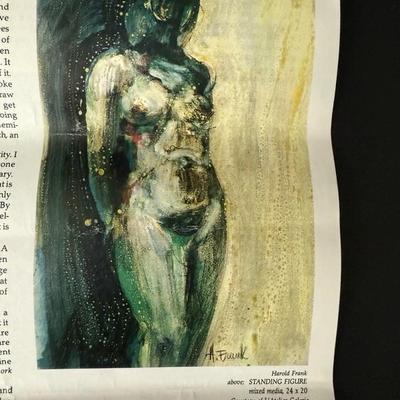 Original Harold Frank Mixed Media on Paper ‘Floral Impressions ‘ Art