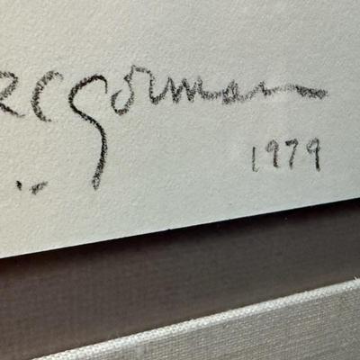 Large Original RC Gorman Oil Pastel “Woman in Blue” Art Painting - Signed