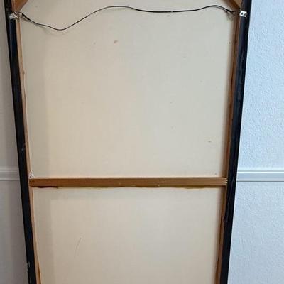 Mid Century Folk Art Batik by Vipula Dharmawardena in plexiglass frame