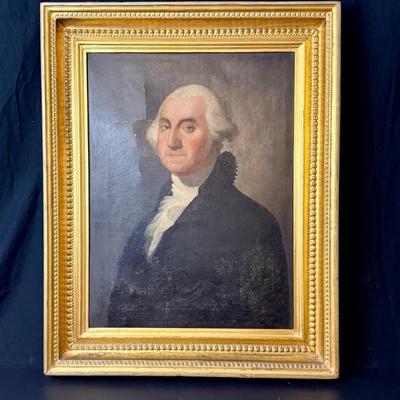 19th Century George Washington Oil on Canvas