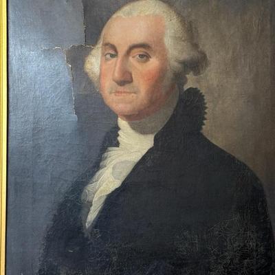 19th Century George Washington Oil on Canvas