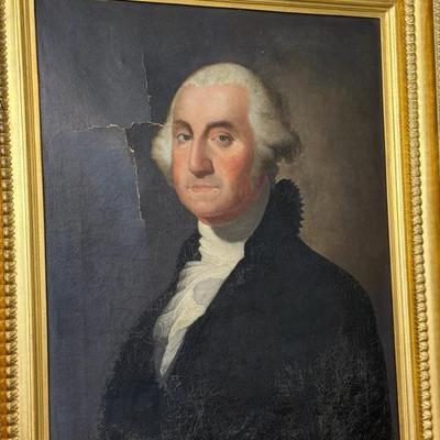 19th Century George Washington Oil on Canvas