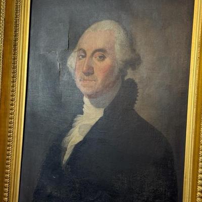 19th Century George Washington Oil on Canvas