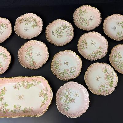 Antique 1892 Limoges France China - 13 Pieces