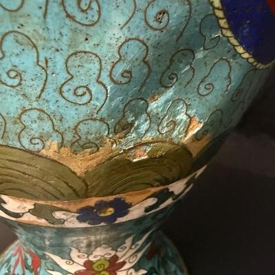 Ming Dynasty Antique Tall Cloisonné Vases c1400's